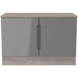Crowndale Milan Grey Gloss and Grey Oak 2 Door Compact Storage Unit Ready Assembled - thumbnail 3