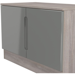 Crowndale Milan Grey Gloss and Grey Oak 2 Door Compact Storage Unit Ready Assembled - thumbnail 4