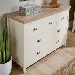 Home Source Avon Off White 7 Drawer Storage Chest - thumbnail 1