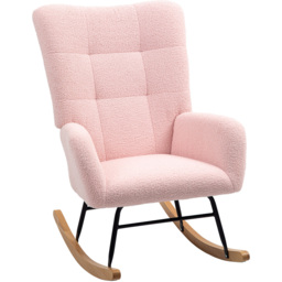 Portland Light Pink Rocking Armchair with Backrest - thumbnail 2