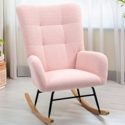 Portland Light Pink Rocking Armchair with Backrest - thumbnail 1