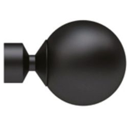 New Edge Blinds Black Fixed Length Metal Eyelet Curtain Pole Set with Met Ball Finial 150cm - thumbnail 2