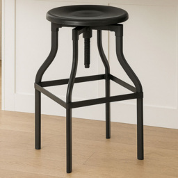 Premier Housewares New Foundry Black Metal Bar Stool - thumbnail 1