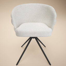 SOLACE+CO Eira Set of 2 Cream Swivel Dining Chair - thumbnail 3