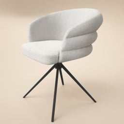 SOLACE+CO Eira Set of 2 Cream Swivel Dining Chair - thumbnail 2