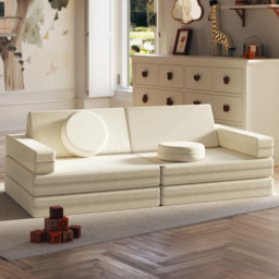 tectake Lilly Kids Beige 8 Piece Flexible Arrangement Play Sofa - thumbnail 1