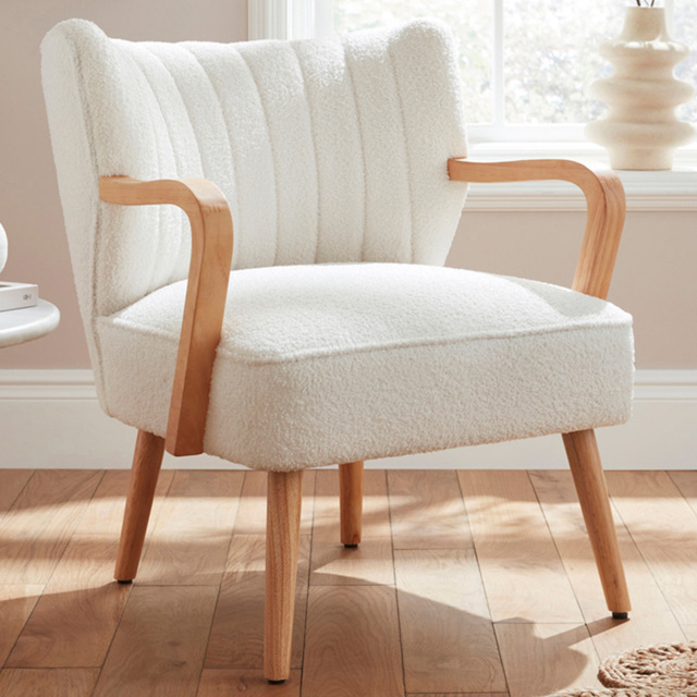 GFW Enzo Cream Teddy Accent Chair - image 1