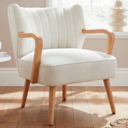GFW Enzo Cream Teddy Accent Chair - thumbnail 1
