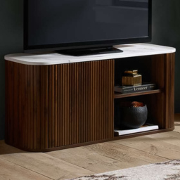 Birlea Kagu 2 Door 2 Shelf Walnut Small TV Unit - thumbnail 1