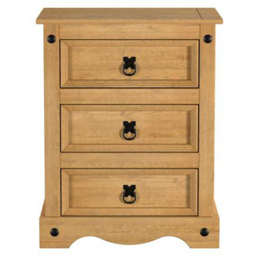 Birlea Corona Pine 3 Drawer Bedside Table Set of 2 - thumbnail 4