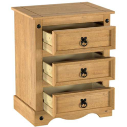 Birlea Corona Pine 3 Drawer Bedside Table Set of 2 - thumbnail 3