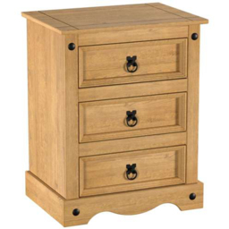 Birlea Corona Pine 3 Drawer Bedside Table Set of 2 - thumbnail 2