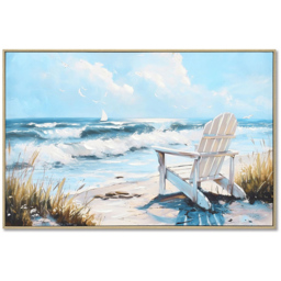 Seashore Deck Chair Framed Art - Blue - thumbnail 1