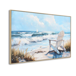 Seashore Deck Chair Framed Art - Blue - thumbnail 2