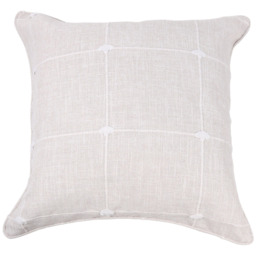 Divante Salcombe Linen Natural Check Cushion 55 x 55cm