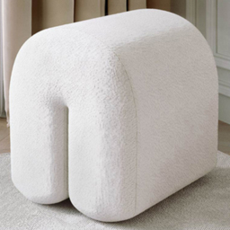 CARME Home Laurie Ivory Boucle Stool - thumbnail 1