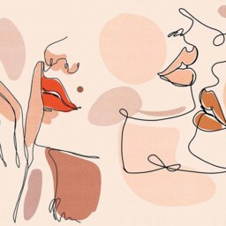 Grandeco Red Lip Faces 7 Lane Wall Mural - thumbnail 3