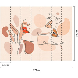 Grandeco Red Lip Faces 7 Lane Wall Mural - thumbnail 4