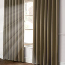 Alan Symonds Essential Plain Pencil Pleat Taped Top Curtains Beige 167 x 137cm