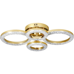 HOMCOM Gold 4 Ring Modern Flush Mount LED Ceiling Light