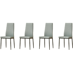 Indoor Living Emily 4 Seater Leather Marble Top Dining Set Grey - thumbnail 3