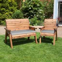 Charles Taylor 3 Seater Angled Companion Seat with Grey Cushions - thumbnail 2