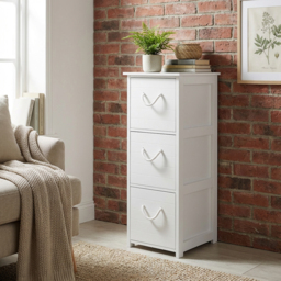 Bathstore Aura 3 Drawer White Cabinet with Rope Handles - thumbnail 4