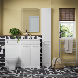 Bathstore Panama 2 Door White Gloss Right Hand Basin and WC Unit 1000mm - thumbnail 2