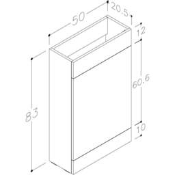 Bathstore Panama 2 Door White Gloss Right Hand Basin and WC Unit 1000mm - thumbnail 4