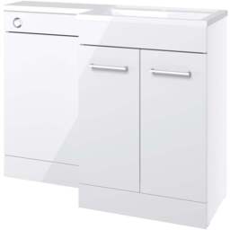 Bathstore Panama 2 Door White Gloss Right Hand Basin and WC Unit 1000mm