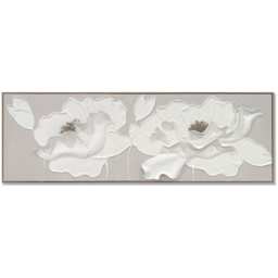 Neutral 3D Embellished Flower Canvas