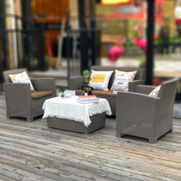 Centurion Supports Santana 4 Seater PE Rattan Garden Sofa Set Grey