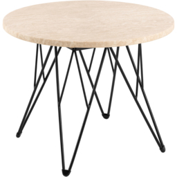 Florence Prunus Matt Beige and Black Round Side Table - thumbnail 2