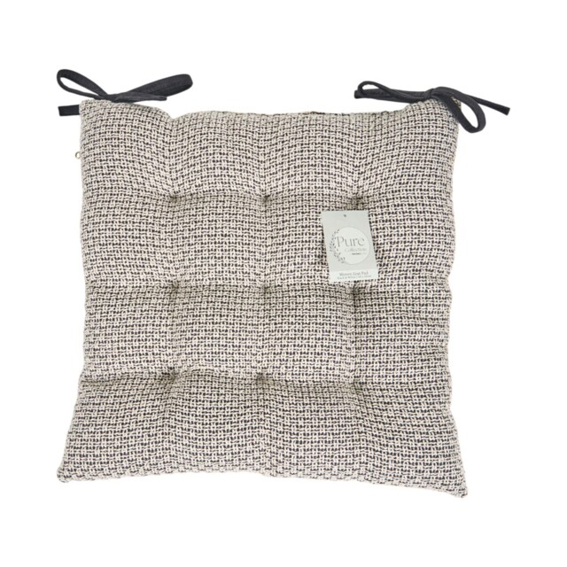 Plush Woven Seat Pad Black and White - image 1