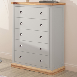 Cabinet Bits Bomporto 5 Drawer Chest of Drawers with Chrome Knob - thumbnail 1