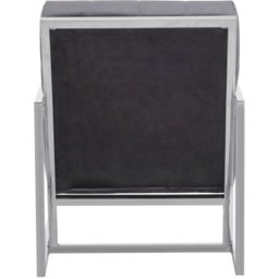 Premier Housewares Hana Grey Velvet Stainless Steel Frame Chair - thumbnail 3