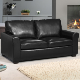 Lauderdale 2 Seater Black Bonded Leather Sofa Bed