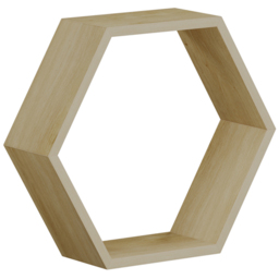 Homebase Hexagon Light Oak Effect Wall Shelf 3 Pack - thumbnail 3