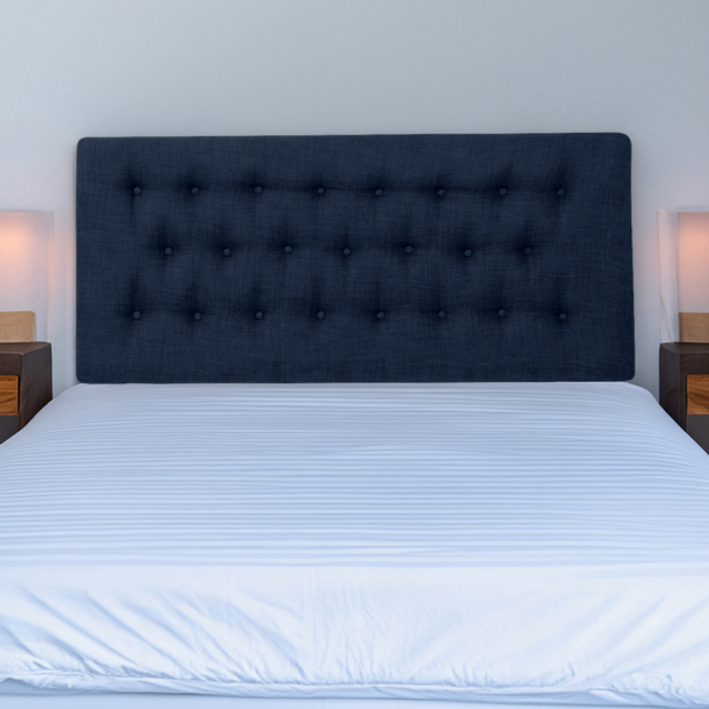 Bedmaster Lona Super King Size Midnight Linen Buttoned Headboard - image 1
