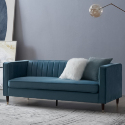 Home Detail Thomas 3 Seater Blue Velvet Sofa