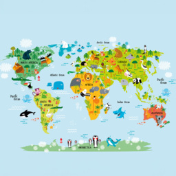 Origin Murals Whole Wide World Multicolour Wall Mural - thumbnail 2