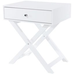 Leighton Single Drawer White X Legs Bedside Table - thumbnail 2