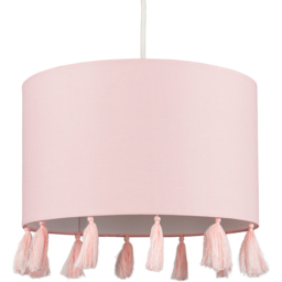 ValueLights Vivian Dusky Pink Pendant Lamp Shade with Tassel