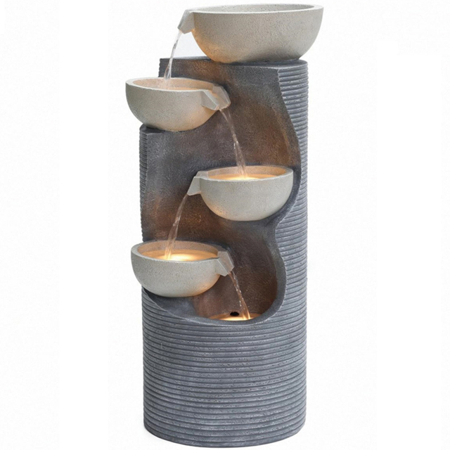 Garden Gear 4 Bowl Cascading LED Water Feature - image 1
