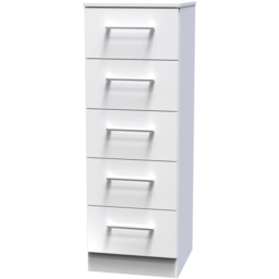 Crowndale Worcester White 5 Drawer Tallboy Ready Assembled - thumbnail 2