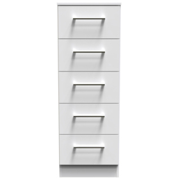 Crowndale Worcester White 5 Drawer Tallboy Ready Assembled - thumbnail 3
