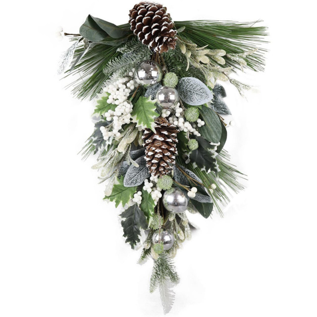Angel Whispers White Berry Pinecone Door Drop - image 1