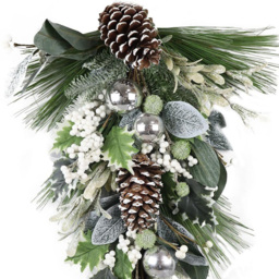 Angel Whispers White Berry Pinecone Door Drop - thumbnail 2