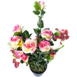 Best Artificial Multicoloured Rose Plant in Pot 2ft - thumbnail 2