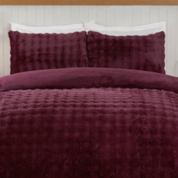 Aurora Soft Faux Fur Duvet Set Berry King - thumbnail 3